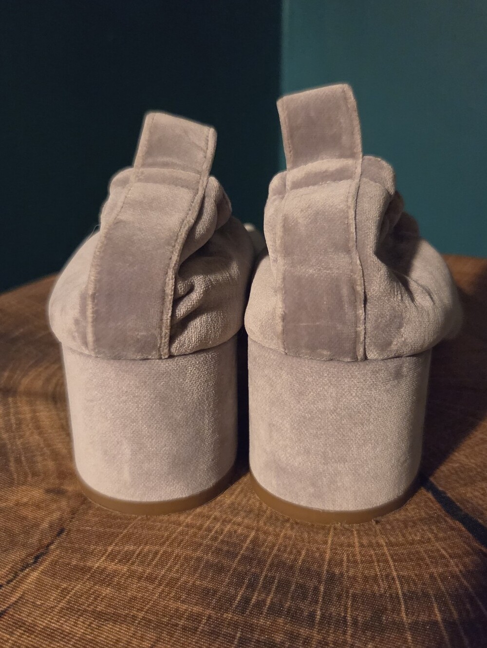 Everlane Day Heel Womens 10.5 Chunky Pump In Grey Suede - Picture 6 of 12
